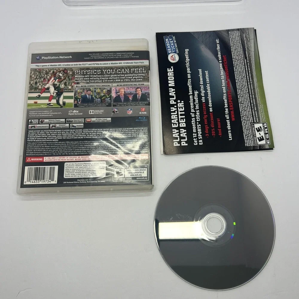 Madden NFL 13 Video‎ Game for PlayStation 3 Disc Football PS3
